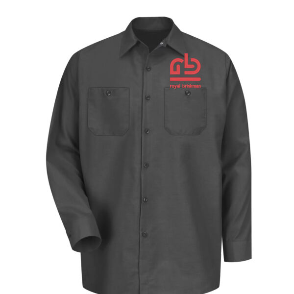 Embroidered Premium Long Sleeve Button Up Work Shirt Thumbnail